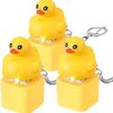 Quacking Duck Keychain Fidget Rechargeable Duck Keyboard Keycaps That Quack Fidget Keychains Fun & Portable Stress Anxiety Reliever Sensory with Colorful Lights (3 Pcs)