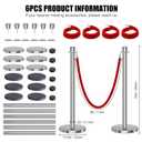 kaiyomi 6Pcs Stanchions and Velvet Ropes, Crowd Control Barriers (Silver)