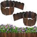 Mulctun Wood Garden Edging - 5.9" H X 47" L Sturdy Wooden Landscape Edging, Small Flower Bed Edging Borders, Decorative Wooden Garden Fence for Yard Flower Bed Lawns Pathway Tree (2 Packs)