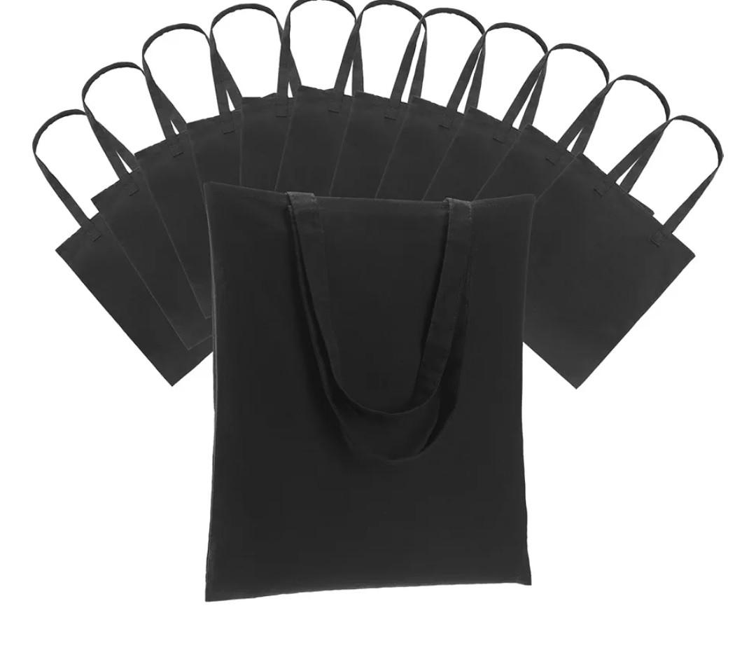 Canvas Tote Bag - Lightweight Tote Bags Bulk Thin Blank Shopping Reusable Grocery Bags for DIY Gift Sublimation Activity - Black 6 Pack Canvas Tote Bag - Lightweight Tote Bags Bulk Thin Blank Shopping Reusable Grocery Bags for DIY Gift Sublimation Activity - Black 6 Pack