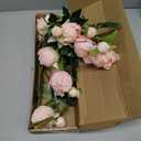 IPOPU Pink Peonies Artificial Flowers 8PCS Fake Peonies Silk Flowers with Stems for Wedding Decoration Bride Bouquet Faux Flowers Pink Crafts Floral Arrangement