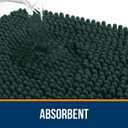 OLANLY Toilet Rugs U-Shaped 24x20, Extra Soft Absorbent Chenille Contour Bathroom Rugs for Toilet, Dry Quickly, Machine Washable, Non-Slip Bath Mat, Blackish Green