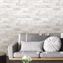 NuWallpaper Loft Brick Peel and Stick Wallpaper, White and Off-White, Textured Removable Wallpaper, 20.5 in x 18 ft