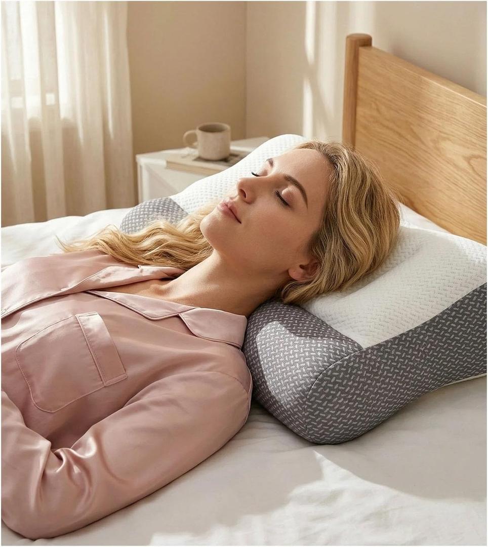 Neck Pillow for Sleeping-Ergonomic Side Pillow, Suitable for Neck, Shoulders and Sides, Back and Sleepers. (Large-Size)