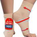 KEMFORD Ankle Compression Sleeve with Cooling Effect - Plantar Fasciitis Braces - Open Toe Compression Socks for Swelling, Sprain, Neuropathy, Arch Support for Men and Women - M, Beige