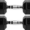 Fitvids Rubber Encased Hex Dumbbell, 15LB, Pair