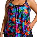 Daci Women Plus Size Tankini Swimsuit - 2 Piece Flowy Plus Size Bathing Suits and Shorts with Pockets 2025, 26W