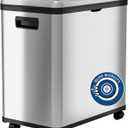 iTouchless 16 Gallon Touchless Sensor Kitchen Trash Can and Recycle Bin with Wheels, 61 Liter Stainless Steel Dual-Compartment (2 x 8 Gallon) Combo Recycling and Garbage Trashcan