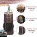 VOOWO College Laundry Bag, Large Laundry Backpack, College Dorm Room Essentials For Guys Girls, Dorm Laundry Bag Backpack With Shoulder Straps, Dirty Clothes Travel Laundry Bag (Dark Print)