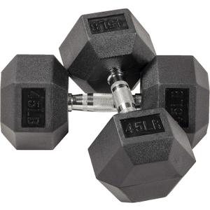 Rubber Encased Hex Dumbbell in Pairs
