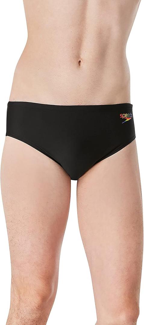 Speedo Men's Swimsuit Brief Endurance+ The One Graphic (32, 2023 Pride Anthracite)