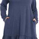 Shiaili Long Plus Size Tunic Tops for Women Ruffle Hem Shirts for leggings