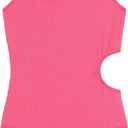 Kanu Surf Girls Cori Beach Sport One Shoulder Side Cut UPF 50 1pc Swimsuit (Pink)