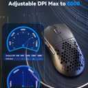 Redragon M725 Honeycomb Shell Gaming Mouse Wireless, Ultra Lightweight 49g, 8000 DPI Tri-Mode BT5.1/2.4GHz/Type-C Wired Gamer Mouse with 2 Side Buttons, Macro Programmable for PC/Mac/Laptop, Black