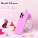 ORNARTO Compatible with iPhone 16 Pro Max Case 6.9", Slim Liquid Silicone 3 Layers Soft Gel Rubber Shockproof Protective Cover with Anti-Scratch Microfiber Lining-Cherry Blossom