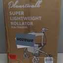 Super Lightweight Rollator Walker for Seniors, Foldable Rolling Walker with Seat and 8" Rubber Wheels for All Terrain, Unique Design Aluminium Frame Sturdy Walkers for Traveling - Black