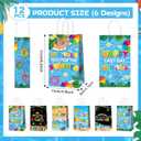 12PCS Schools Out for Summer Gift Bags Last Day of School Paper Bags Favor with Handles End of Schools Year Gift Goodie Bags for Goodbye School Hello Pool Summer Vacation Birthday Treat Pouch Supplies