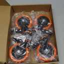 Stem Caster Wheels 4 inch Locking Threaded Stem Casters Set of 4 Heavy Duty, 1/2"-13 x 1(Stem Diameter 1/2",Stem Length 1"), No Noise Swivel Casters Industrial Castor Wheels for Cart, Furniture