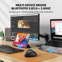 Bluetooth Wireless Mouse Ergonomic Vertical for Laptop Computer Macbook iPad Tablet Rechargeable Silent Click USB Carpal Tunnel Right Hand Compatible with Windows iOS Mac OS Android Black