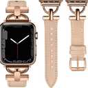 Wearlizer Leather Band Compatible with Apple Watch Bands Women 41mm 40mm 38mm 49mm 46mm 45mm 44mm 42mm, Fancy Dressy Strap for iWatch Series 11 10 9 8 7 6 5 4 3 SE/Ultra 3 2 1