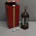 Christmas Snow Globes with Music,6H Timer Cylindrical Flashing Snow Ball,Bronze Musical Box Including 8 Songs,Glitter Snowflakes Lantern with Christmas Tree Xmas Decor Gift (Color-11)