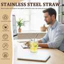 12 x 12 Packs Ribbed Glass Tumbler with Lid and Straw 13 oz Cute Ice Coffee Cup Set Bulk Vasos de Vidrio Con Tazas Para Cafe Cocina Accesorios Home Bar Accessories New Home House Warming Gift Kitchen Stuff