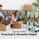 Folding Hand Truck 500lbs, Portable Heavy Duty Dolly Cart, 6 Wheels Collapsible Luggage Cart with 2 Elastic Ropes - Compact Trolley Cart for Easy Moving - Ideal Hand Cart for Travel and More (1.70, Green)