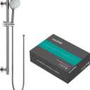 Shower Slide Bar Handheld Shower Head with Hose, 5-Function Hand Shower with Wall Mountshower slide bar,adjustable height shower head (A-round, Brushed Nickel)