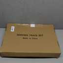 Bamboo Serving Trays Charcuterie Platter 16.5"x11.8"42x30cm with Handle, Set Includes 1xHexagon 12.5"(32cm)+1xSquare 7.8"(20cm)+1xSquare 5.9"(15cm) Small Plates for Family Dinner (1hexagon+2square)