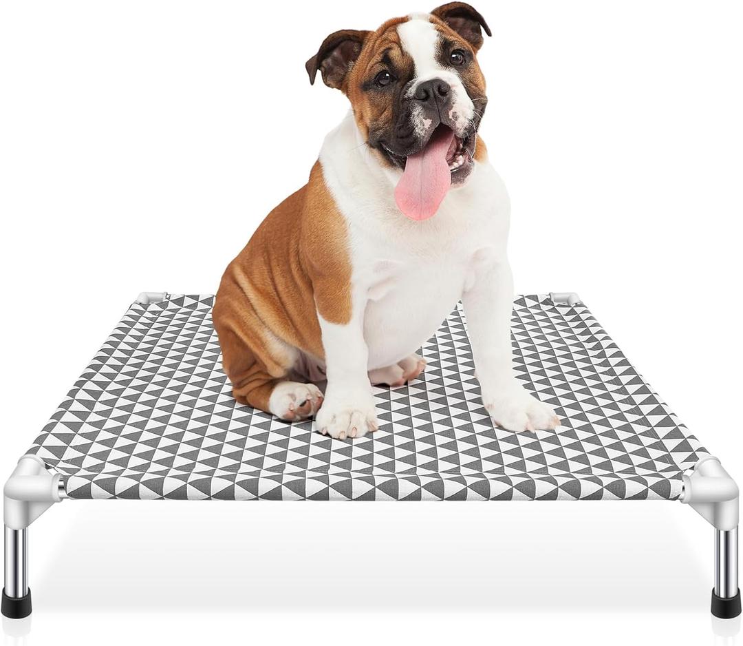 Elevated Outdoor Dog Bed, Medium Size, Cotton Material, Non-Slip Feet, Fits up to 70lbs Elevated Outdoor Dog Bed, Medium Size, Cotton Material, Non-Slip Feet, Fits up to 70lbs