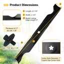 2 Pack 532405380 High Lift Mower Blades with Nut for Husqvarna YTA22V46 YTH20K46 YTH21K46 YTH22V46 Replaces Husqvarna 46 Inch Mower Blades Husqvarna 46 Inch Mulching Blades 594892801 532403107