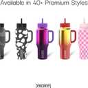 Coldest Tumbler with Handle and Straw, 100% Leak Proof Insulated Tumbler with Lid and Straw (3 Lids), Stainless Steel Tumblers for Women & Men, Cup Holder Friendly, 46 oz (Enchanted Rock)