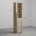 Viaozutis Tall Bathroom Cabinet, Storage Cabinet with 2 Doors & 2Drawer, with Ajustable Shelve, for Bathrooms, Kitchens,Entrances,BedroomsGrey, W14.96 x D11.61 x H63.38 inches