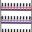 ERYTLLY Wall Mounted Nail Polish Rack, Rectangle Nail Storage Organizer, Salon Shelf Organizer (Black)