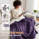 Beautyrest Heated Blanket, Eletric Throw Blanket, Soft, Warm, Reversible Plush - Sherpa Heating Blanket Throw for Office, Couch, 3 Heat Settings, 2 hr Auto Shut Off, Machine Washable, 50 x 60 Purple
