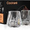 Cocinare Espresso Cups Set of 2, Crystal Clear Espresso Shot Glasses, Ideal Small Demitasse Cups for Pour Over Coffee Maker and Cortado, Essential Coffee Bar Accessories, Gift for Lovers, 1.5 OZ
