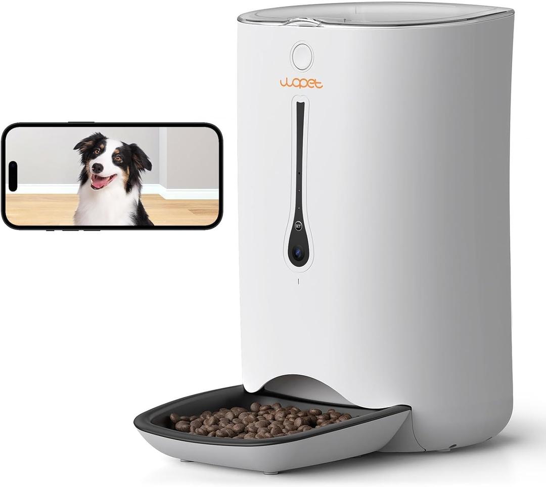 WOPET Automatic Dog Feeder with Camera,7L Smart WiFi Cat Feeder Dog Food Dispenser,6-Meal Pet Feeder HD Camera for Voice and Video Recording APP Control