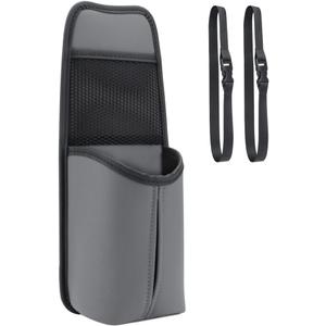 2 in 1 Large Cup Holder,Auto Water Bottle Holder Bag, Bottles & Big Drinks, Hanging Multi-Function Mini Car Seat Side Organizer, Phones, Stuff Holder with Mesh Pocket for Cars, SUV & Truck, Gray