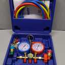 Orion Motor Tech 3 Way AC Diagnostic Manifold Gauge Set for Freon Charging, Fits R134A R12 R22 and R502 Refrigerants, with 3FT Hose, Tank Adapters, Quick Couplers and Can Tap