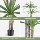 Artificial Tree 6ft Faux Agave Plant with 3 Heads in Pot Fake Tree for Home Decor Indoor or Outdoor Office Decoration,Farmhouse,Store Floor Decor Housewarming Gift(1 Pack)