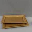 2 Pack Gold Bathroom Vanity Tray for Countertop with Beads, Small Plastic Toilet Tank Tray Versatile Storage Organization Tray for Makeup, Perfume, Desk, Kitchen, Candles, 14"x7"x1", 36G
