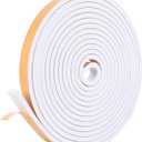 Kikerike Self Adhesive Foam Tape Weatherstrip 1/2in x 1/4in x 8.5Ft High Density Foam Insulation Strips Seal Weather Stripping with Strong Adhesive for Door and Window Sound Isolation Soundproofing