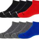 New Balance Boys Low Cut Socks  8 Pack Performance Cushion Comfort No Show Socks  Breathable Athletic Socks for Boys (412), Size Large, Assorted