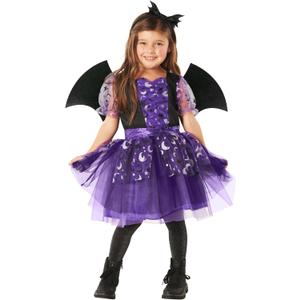 Morph Kids Bat Costume - Girls Halloween Costume for Little Girls (Small) 4-6 Y