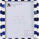 Handicrafts Home 8x10 Picture Frame Blue & White, Scalloped Bone Inlay Photo Frame, Handmade Decorative Picture Frame for Wall or Tabletop, Coastal Modern Home Decor