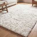 24 Pcs Beige Faux Fur Floor Tiles, 11.8 x 11.8 in Puzzle Girls Play Soft Tiles, 1.5 Inch Shaggy Square, EVA Foam Floor Mat for Nursery, Playroom, Bedroom, Toddler Room, Daycare