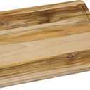 Lipper International Teak Wood Edge Grain Kitchen Cutting and Serving Board, Large, 16" x 12" x 3/4"