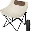 Ultralight Folding Camping Chair, 450 lbs Capacity, Off-white, Solid, Adult, Outdoor, Beach, Lawn, Campground