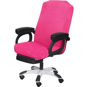 SARAFLORA Office Chair Cover- Large, Dark Pink- Removable Computer Chair Cover for Office Chair with Zipper for Universal Rotating Chair Desk Chair Cover Chair Seat Washable Protector for Pets