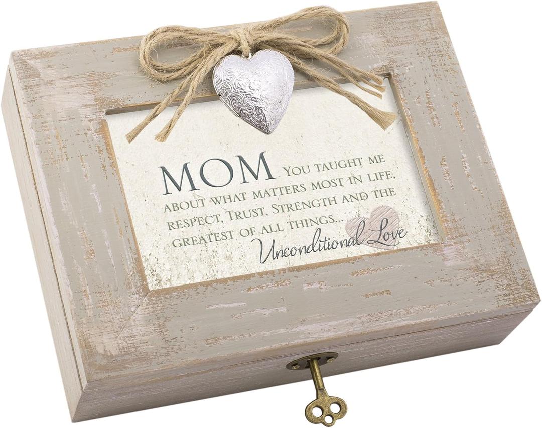 Cottage Garden Mom Taught What Matters Most Natural Taupe Jewelry Music Box Plays Wind Beneath My Wings